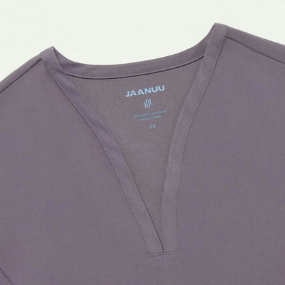 Calix Fit & Flare Scrub Top - Titanium - WOMEN'S TOPS - Jaanuu