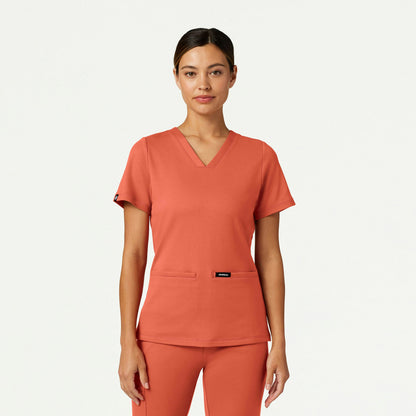 Cesi Slim ULTRAsoft Scrub Top - Terra - WOMEN'S TOPS - Jaanuu