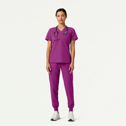 Rhena Slim Essential 1-Pocket Scrub Top - Vivid Purple - WOMEN'S TOPS - Jaanuu