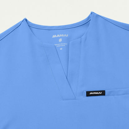 Andra Slim 1-Pocket Scrub Top - Ceil Blue - WOMEN'S TOPS - Jaanuu