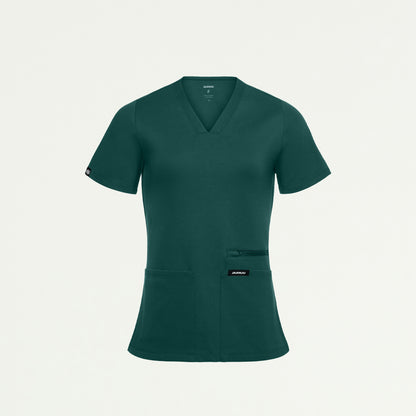 Kass Slim 4-Pocket ULTRAsoft Scrub Top - Midnight Green - WOMEN'S TOPS - Jaanuu
