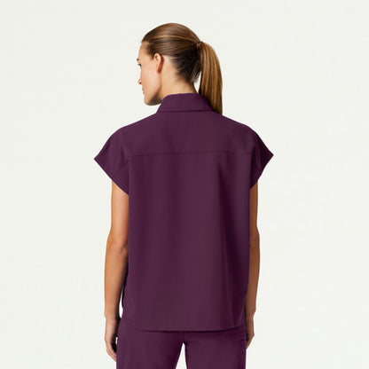 Acta Oversized 2-Pocket Scrub Top - Dark Amethyst - WOMEN'S TOPS - Jaanuu
