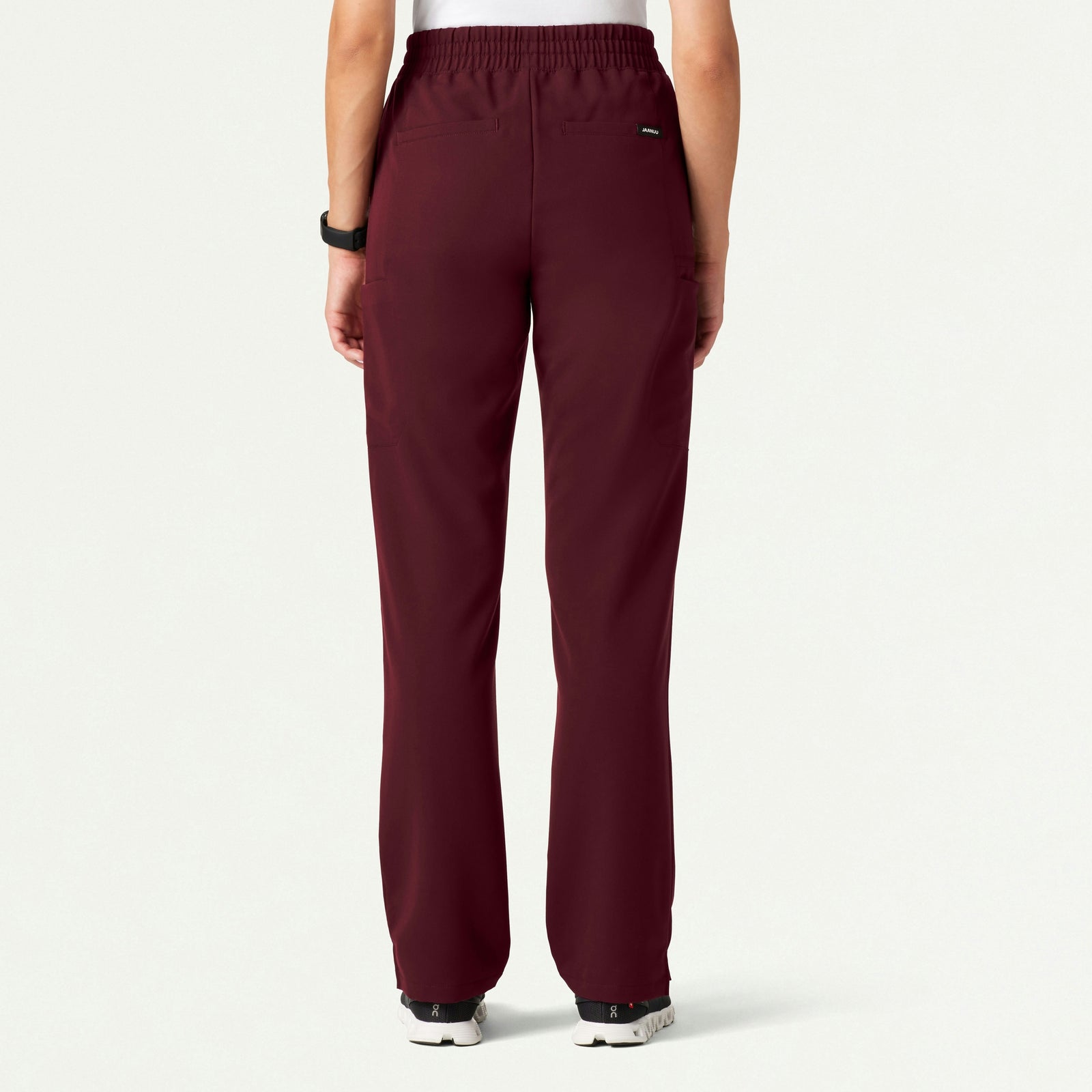 Payla 8-Pocket High Waisted Scrub Pant - Burgundy - WOMEN'S PANTS - Jaanuu
