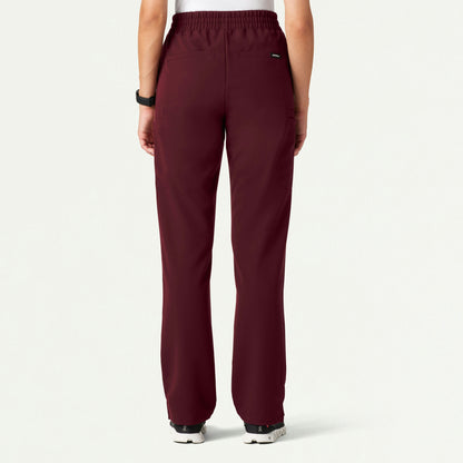 Payla 8-Pocket High Waisted Scrub Pant - Burgundy - WOMEN'S PANTS - Jaanuu