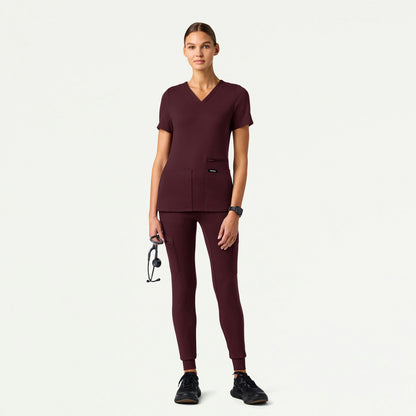 Kass Slim 4-Pocket ULTRAsoft Scrub Top - Raisin - WOMEN'S TOPS - Jaanuu
