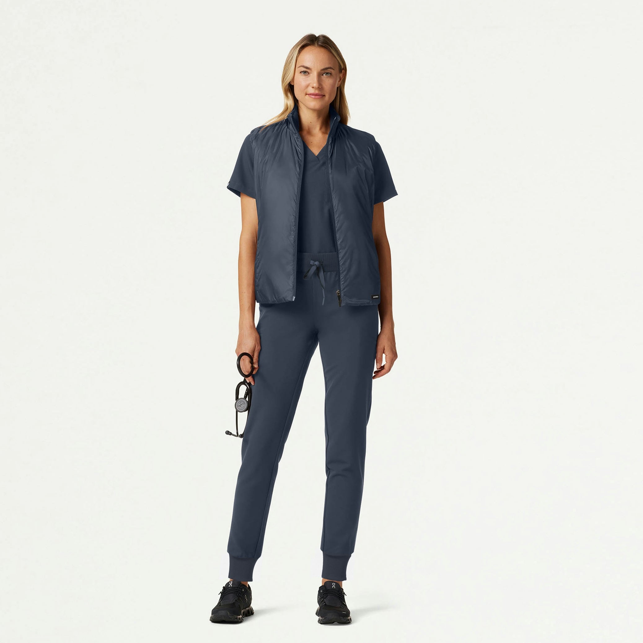 The Alex Vest Scrub Set - Carbon Gray