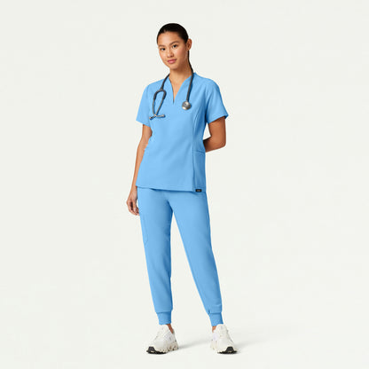 Calix Fit & Flare Scrub Top - Sky Blue - WOMEN'S TOPS - Jaanuu