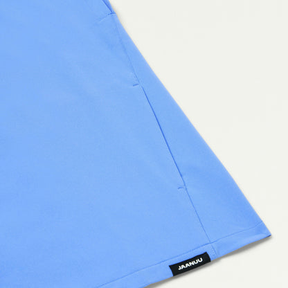 Aris Oversized 2-Pocket Scrub Top - Ceil Blue - WOMEN'S TOPS - Jaanuu