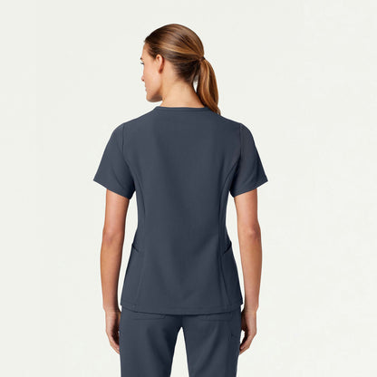 Calix Fit & Flare Scrub Top - Carbon Gray - WOMEN'S TOPS - Jaanuu