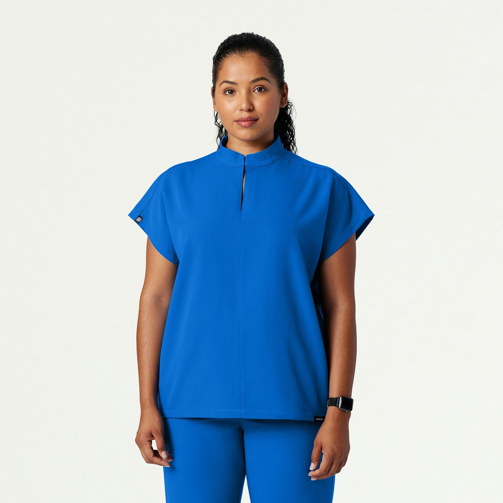 Aris Oversized 2-Pocket Scrub Top - Royal Blue - WOMEN'S TOPS - Jaanuu