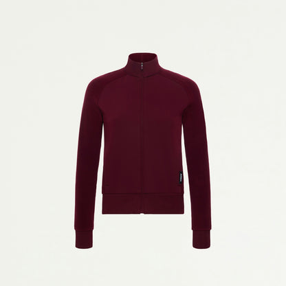 Cloud Hybrid Fleece Bomber Jacket - Burgundy - WOMEN'S JACKETS - Jaanuu