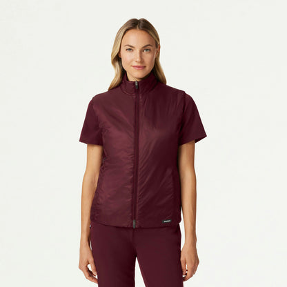 Phantom Slim Insulated Vest - Burgundy - WOMEN'S JACKETS - Jaanuu