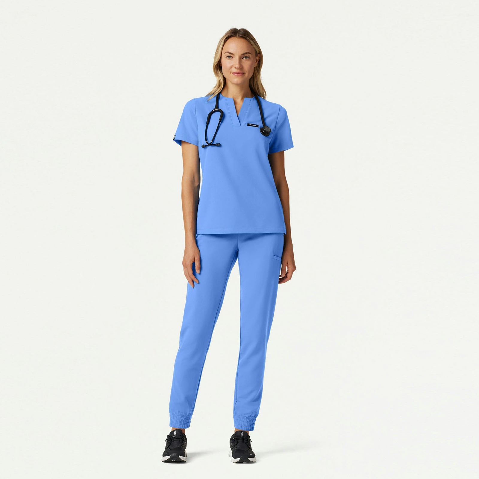 Andra Slim 1-Pocket Scrub Top - Ceil Blue - WOMEN'S TOPS - Jaanuu