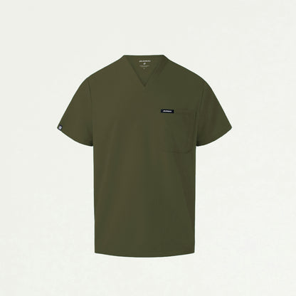 Holmes Everyday 1-Pocket Scrub Top - Olive - MEN'S TOPS - Jaanuu