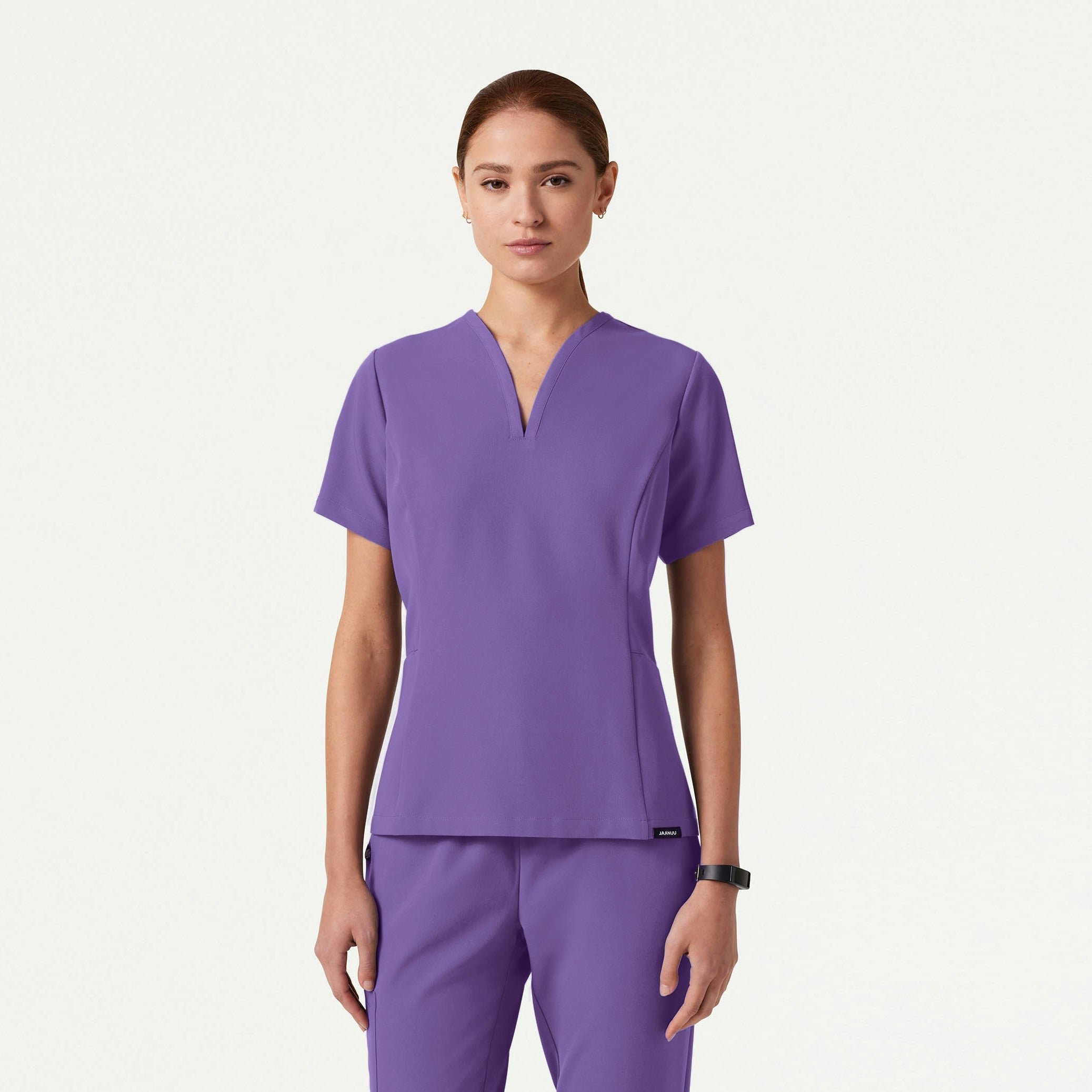 Calix Fit & Flare Scrub Top - Violet - WOMEN'S TOPS - Jaanuu