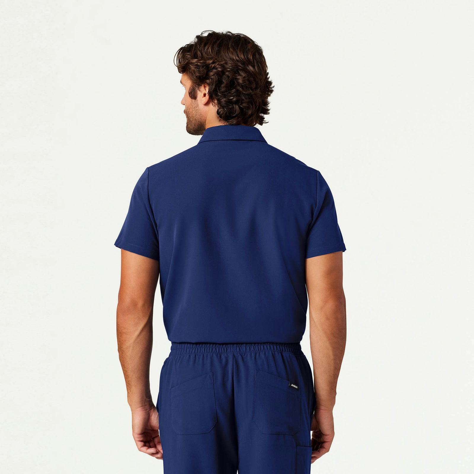 Axis Polo Scrub Top - Navy Blue - MEN'S TOPS - Jaanuu