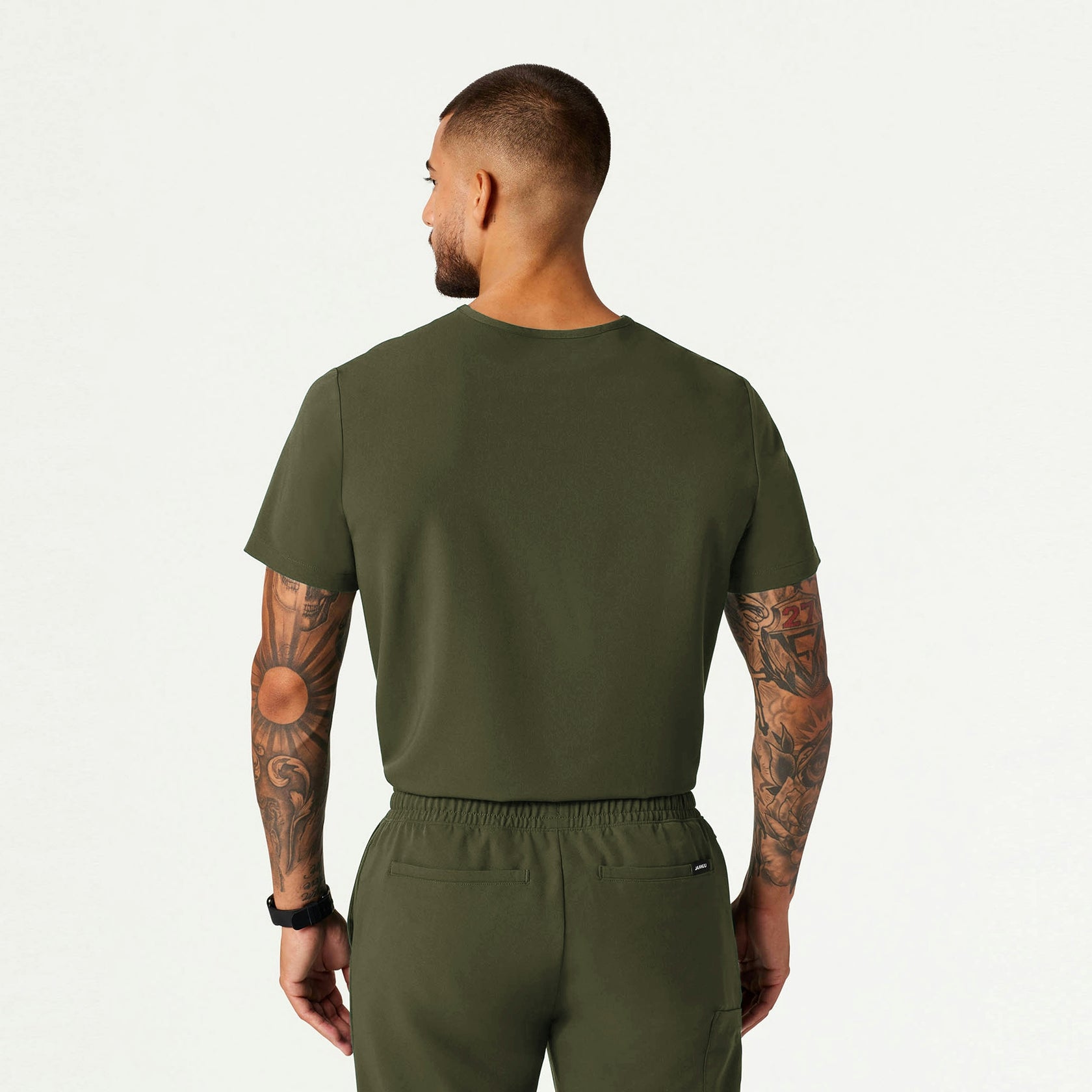 Holmes Everyday 1-Pocket Scrub Top - Olive - MEN'S TOPS - Jaanuu