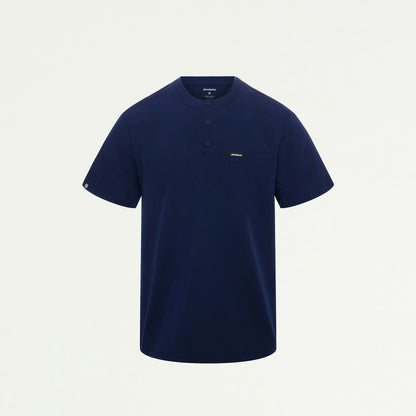 Reeve Henley Scrub Top - Midnight Navy - MEN'S TOPS - Jaanuu