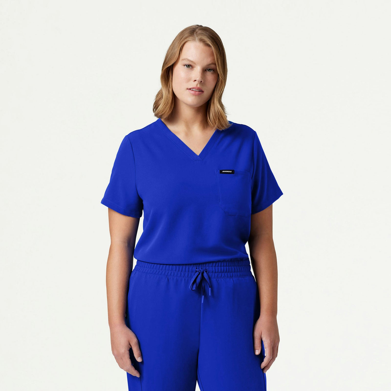 Rhena Essential 1-Pocket Scrub Top - Electric Blue - WOMEN'S TOPS - Jaanuu