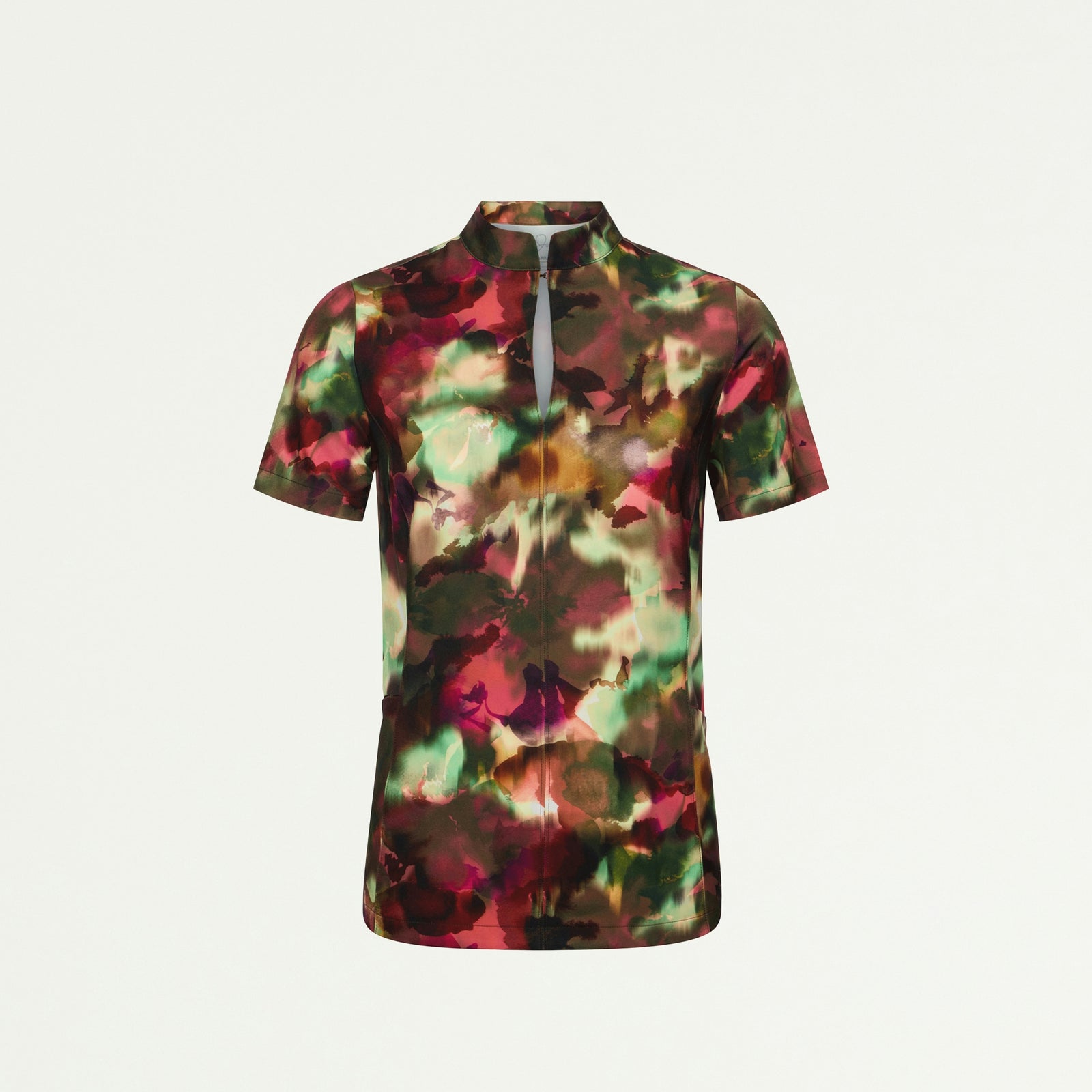 Aria Fit & Flare Mock-Neck Scrub Top - Floral Haze - WOMEN'S TOPS - Jaanuu