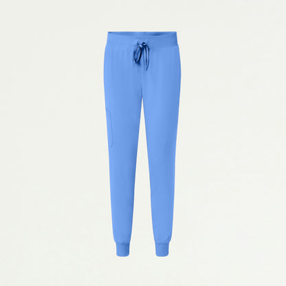Silex Slim Knit-Waist Scrub Jogger - Ceil Blue - WOMEN'S PANTS - Jaanuu