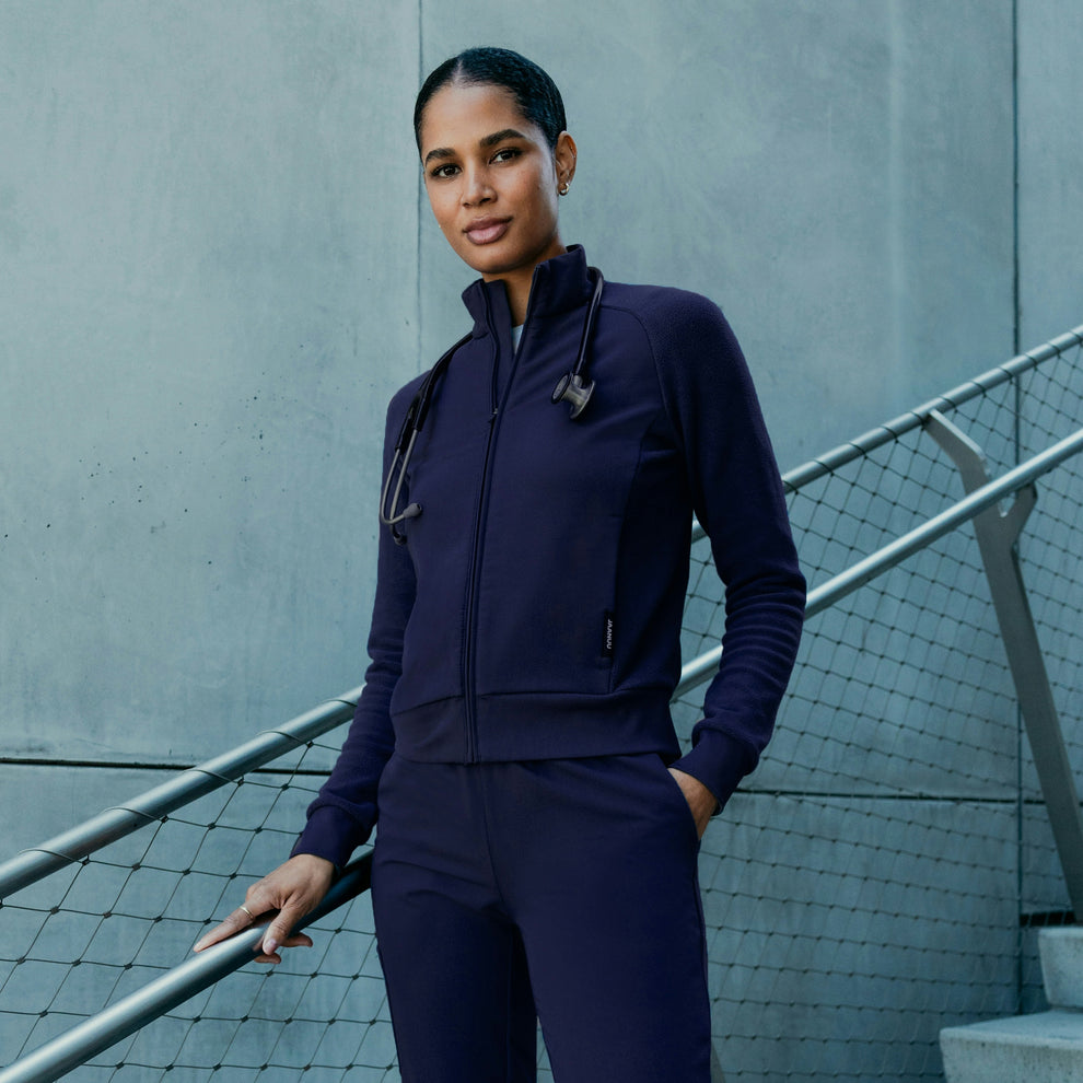 Cloud Hybrid Fleece Bomber Jacket - Midnight Navy – JAANUU
