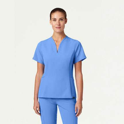 Calix Fit & Flare Scrub Top - Ceil Blue - WOMEN'S TOPS - Jaanuu