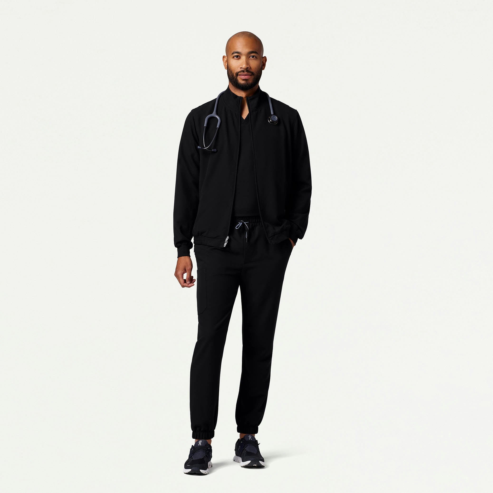 The Ballard Jacket Scrub Set - Black