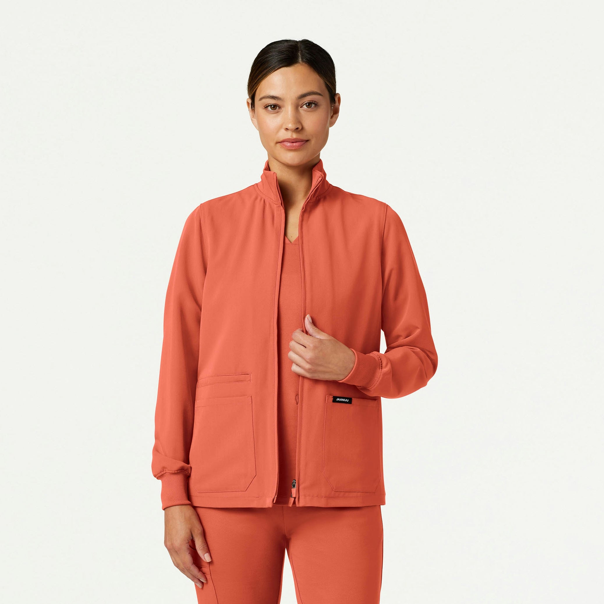 Ceri Essential 6-Pocket Scrub Jacket - Terra - WOMEN'S JACKETS - Jaanuu
