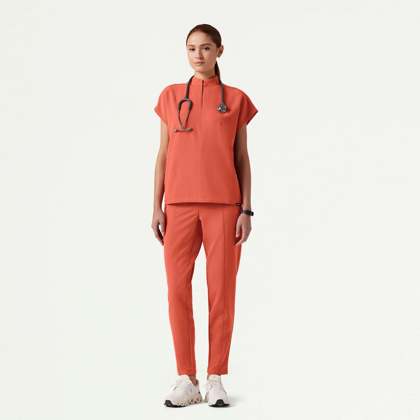 Lio Tapered 5-Pocket Scrub Pant - Terra - WOMEN'S PANTS - Jaanuu