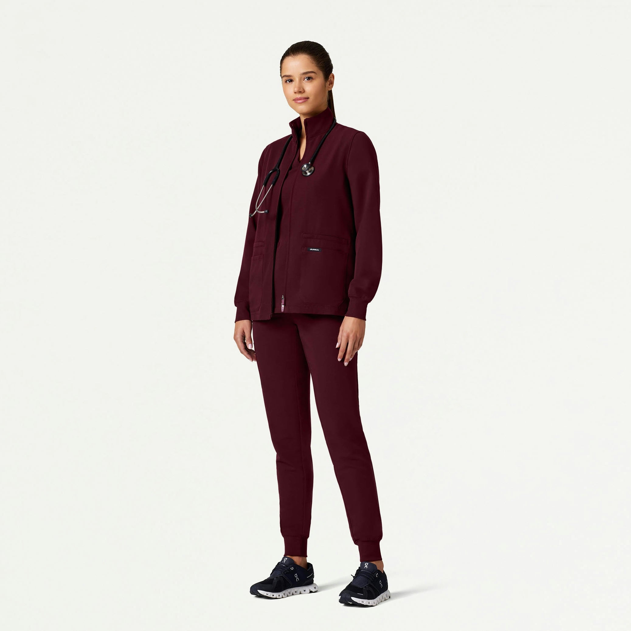 The Gia Jacket Scrub Set - Burgundy