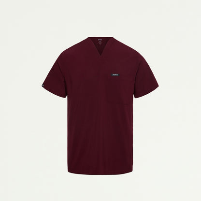 Bron ULTRAlite™ 3-Pocket Scrub Top - Burgundy - MEN'S TOPS - Jaanuu