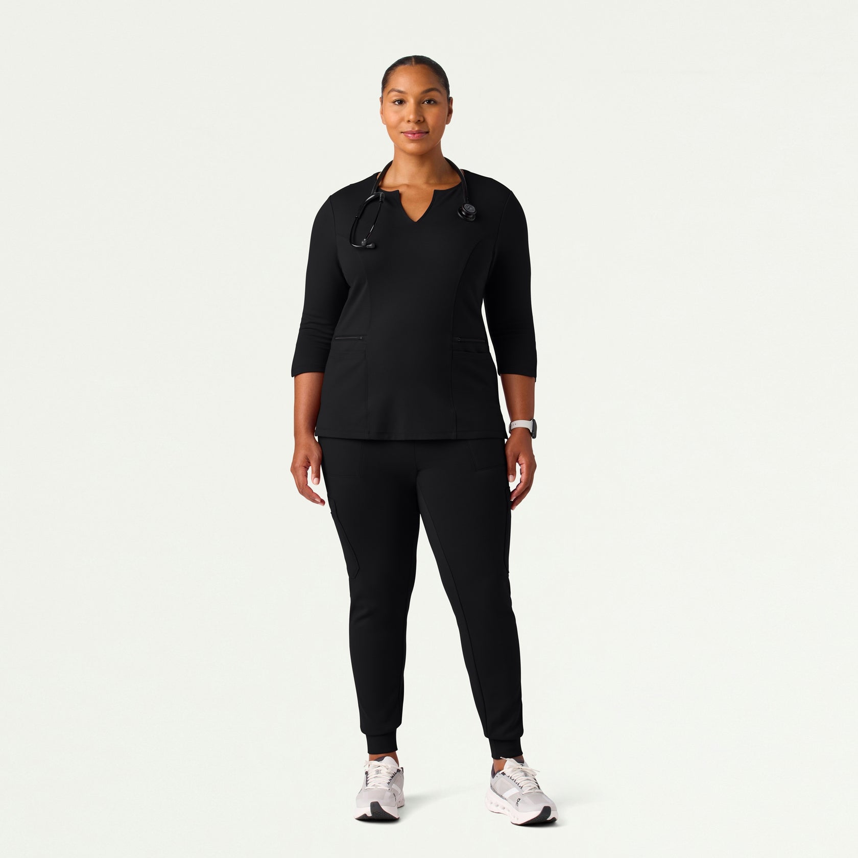 Abi 10-Pocket Skinny ULTRAsoft Scrub Jogger - Black - WOMEN'S PANTS - Jaanuu