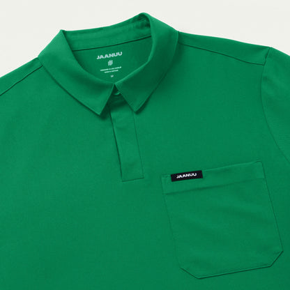 Axis Polo Scrub Top - Emerald Green - MEN'S TOPS - Jaanuu