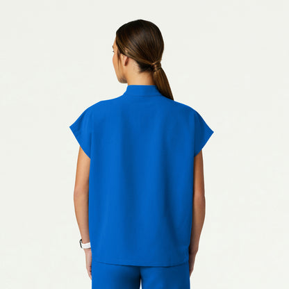 Aris Oversized 2-Pocket Scrub Top - Royal Blue - WOMEN'S TOPS - Jaanuu