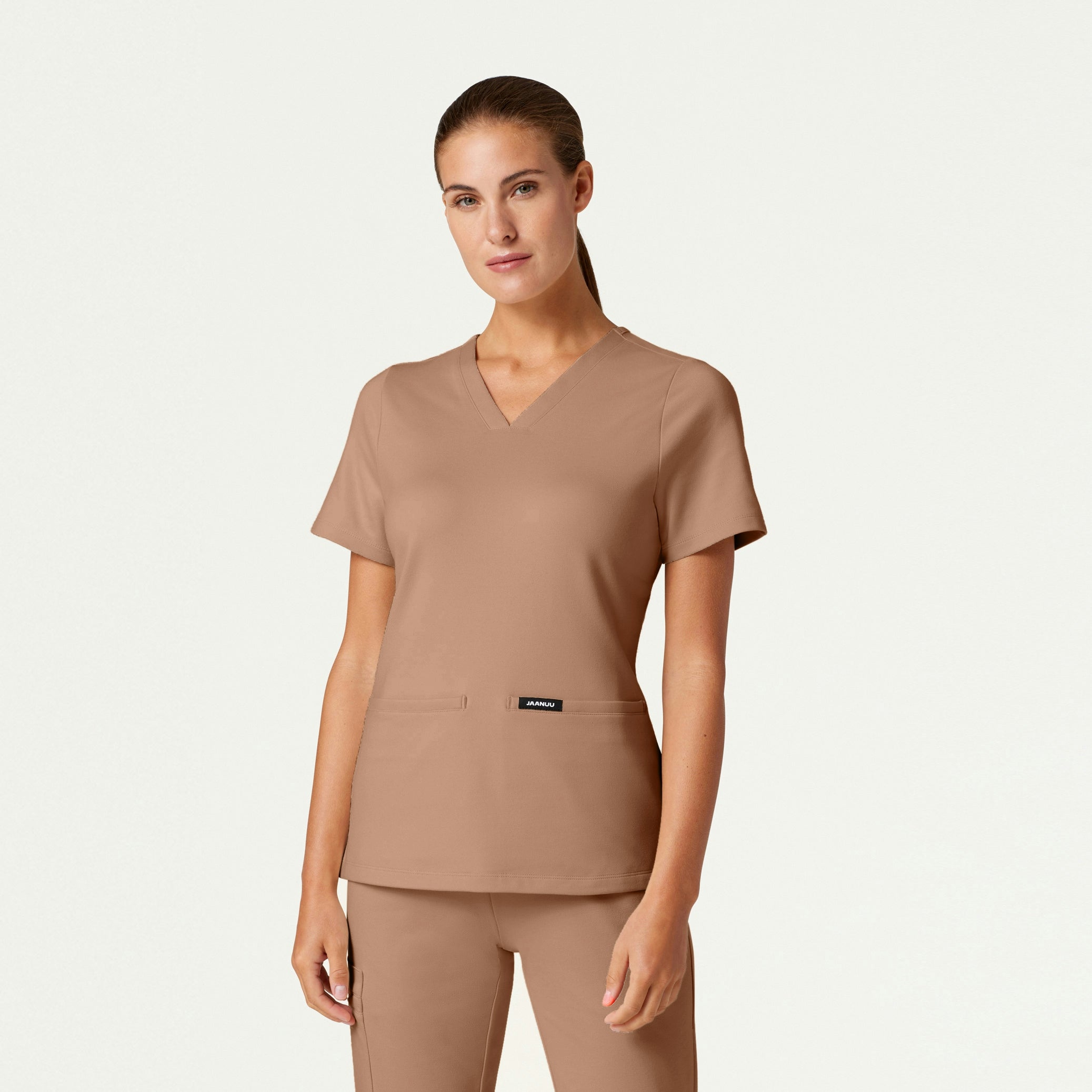 Cesi Slim ULTRAsoft Scrub Top - Clay - WOMEN'S TOPS - Jaanuu