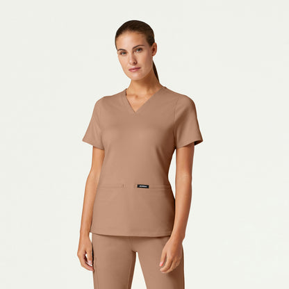 Cesi Slim ULTRAsoft Scrub Top - Clay - WOMEN'S TOPS - Jaanuu