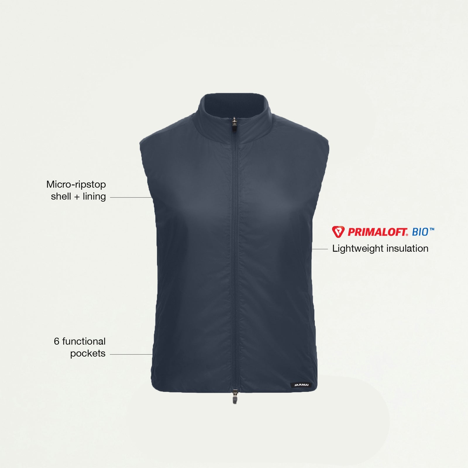 Phantom Slim Insulated Vest - Carbon Gray - WOMEN'S JACKETS - Jaanuu
