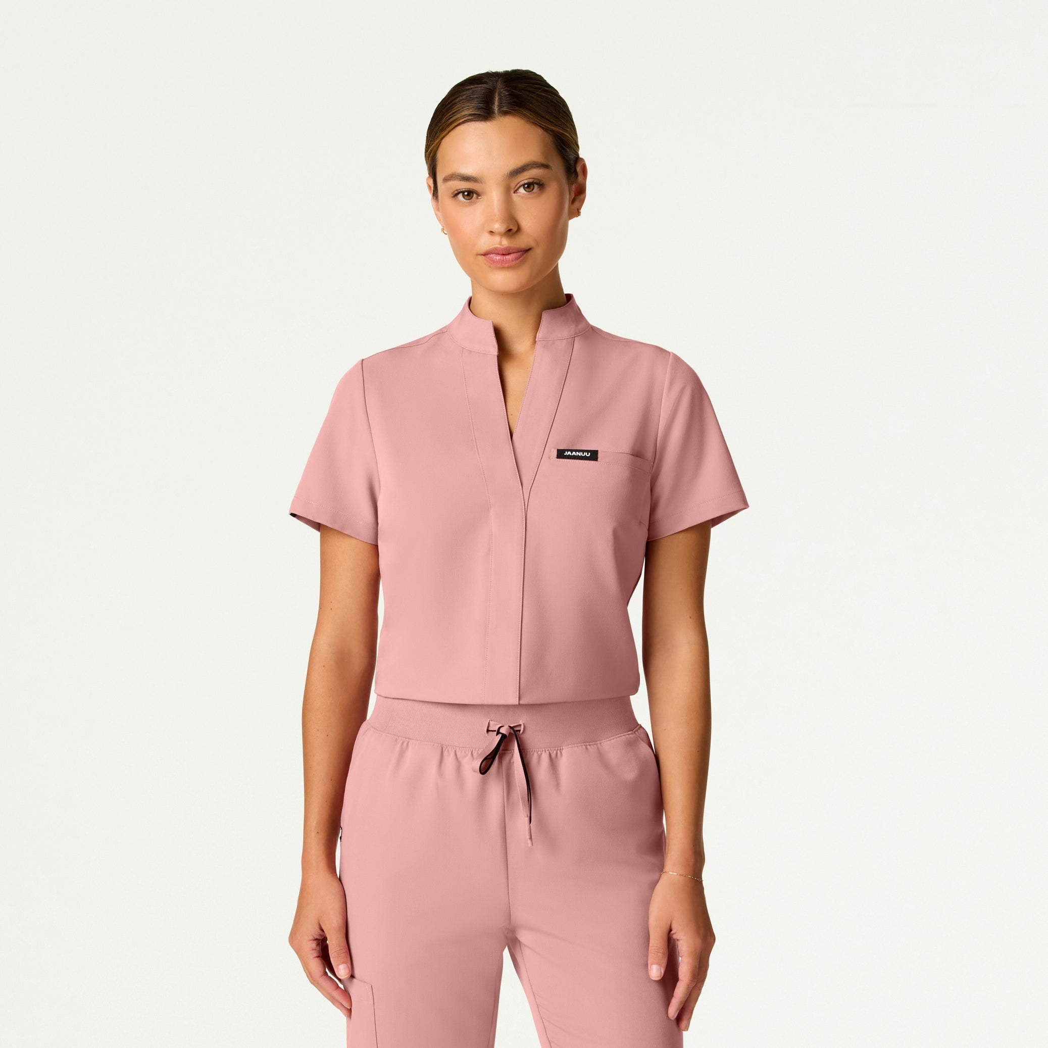 Serin Slim 1-Pocket Scrub Top - Mauve - WOMEN'S TOPS - Jaanuu