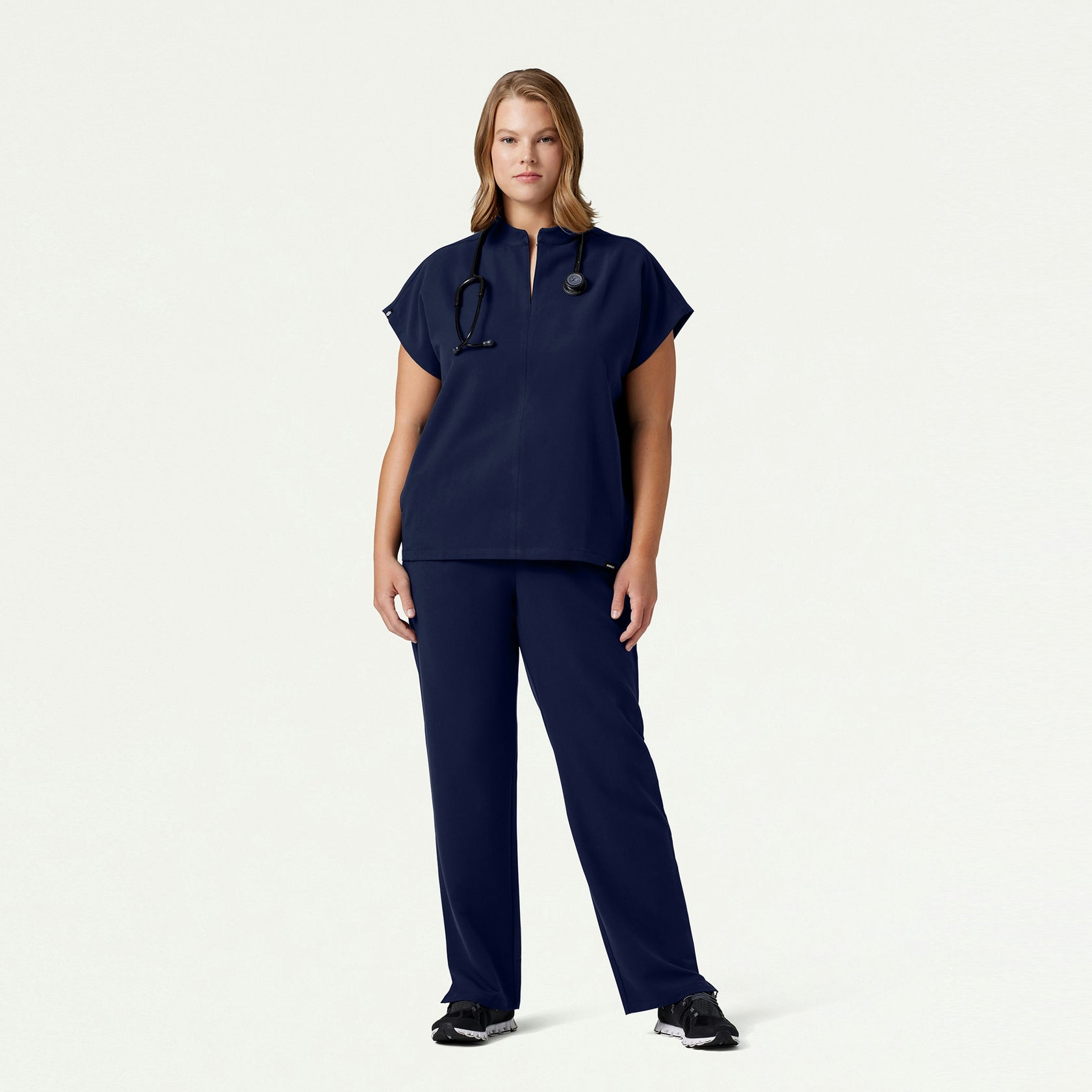 Aris Oversized 2-Pocket Scrub Top - Midnight Navy - WOMEN'S TOPS - Jaanuu