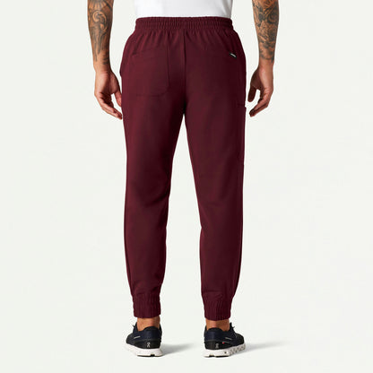 Cobot 8-Pocket Scrub Jogger - Burgundy - MEN'S PANTS - Jaanuu