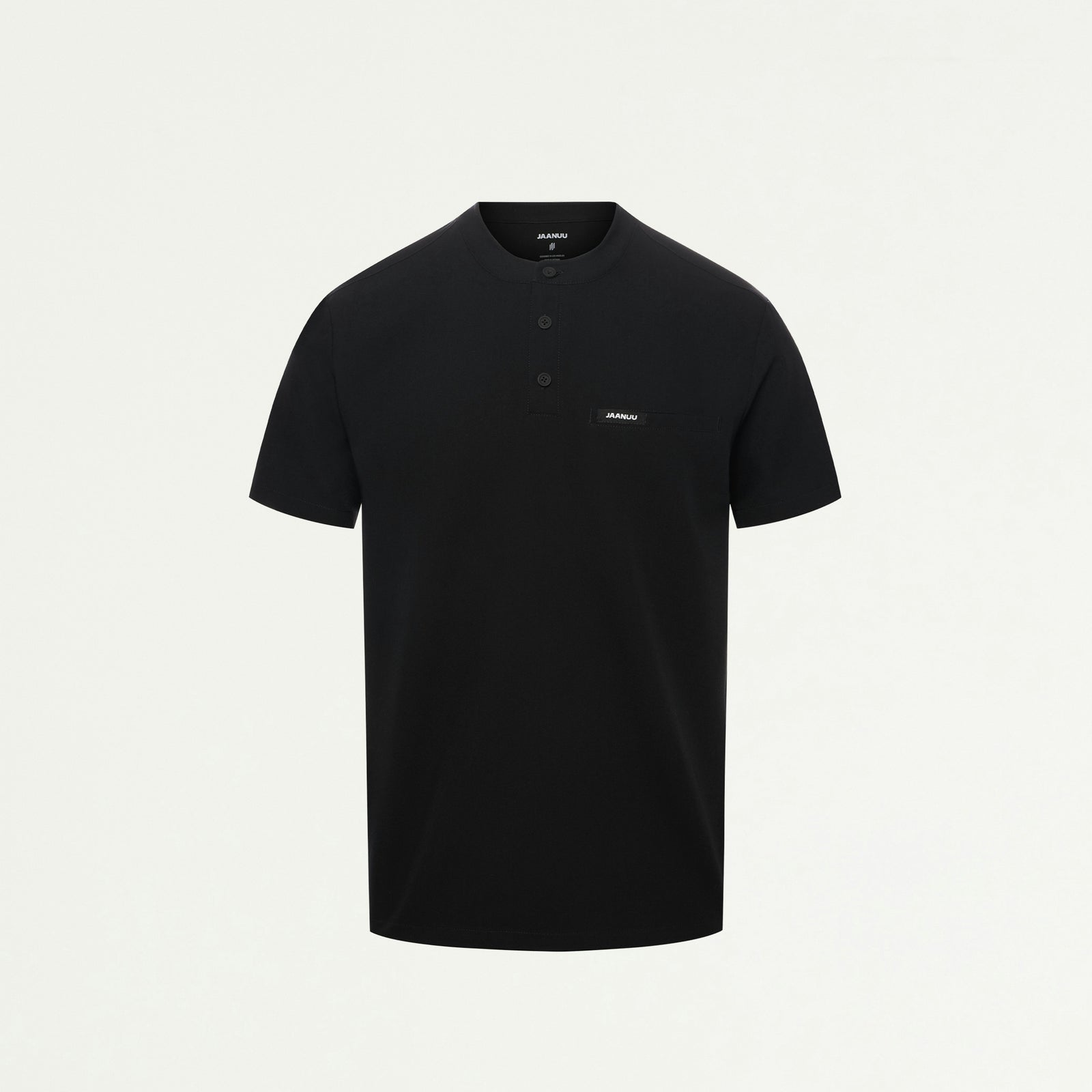 Reeve Henley Scrub Top - Black - MEN'S TOPS - Jaanuu