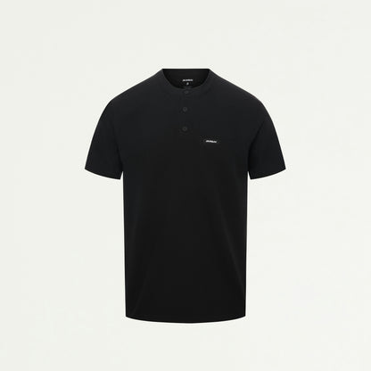 Reeve Henley Scrub Top - Black - MEN'S TOPS - Jaanuu