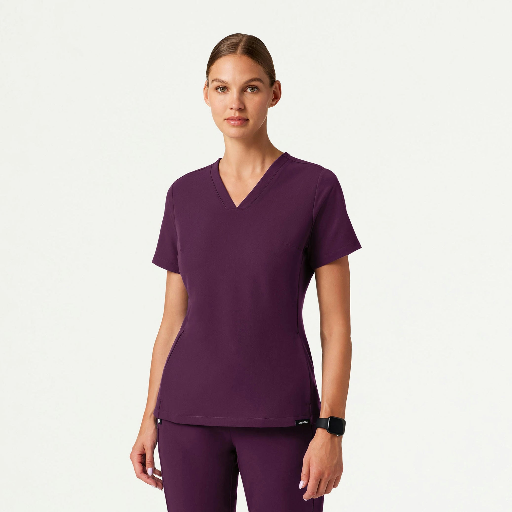 Carte Slim 2-Pocket Scrub Top - Dark Amethyst - WOMEN'S TOPS - Jaanuu