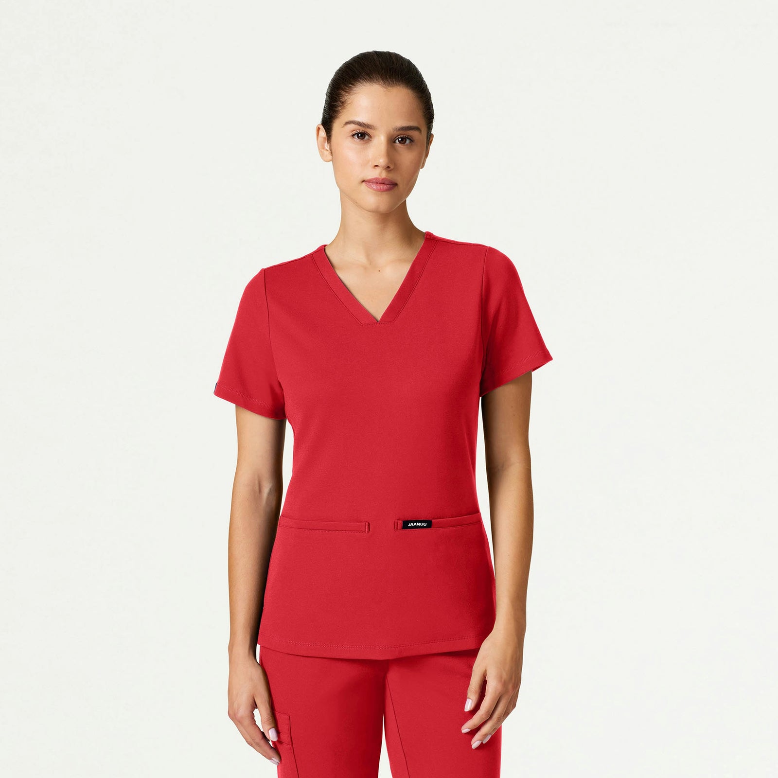 Cesi Slim ULTRAsoft Scrub Top - Brilliant Red - WOMEN'S TOPS - Jaanuu