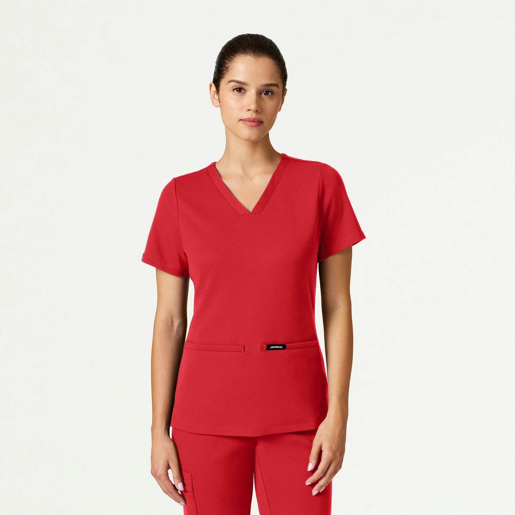 Cesi Slim ULTRAsoft Scrub Top - Brilliant Red - WOMEN'S TOPS - Jaanuu