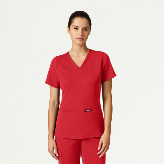 Cesi Slim ULTRAsoft Scrub Top - Brilliant Red - WOMEN'S TOPS - Jaanuu