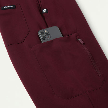 Cobot 8-Pocket Scrub Jogger - Burgundy - MEN'S PANTS - Jaanuu