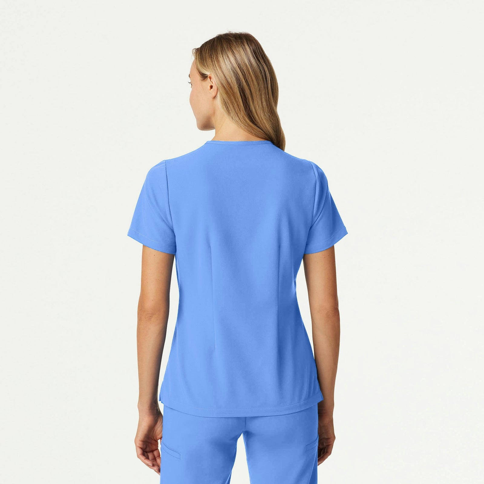 Andra Slim 1-Pocket Scrub Top - Ceil Blue - WOMEN'S TOPS - Jaanuu