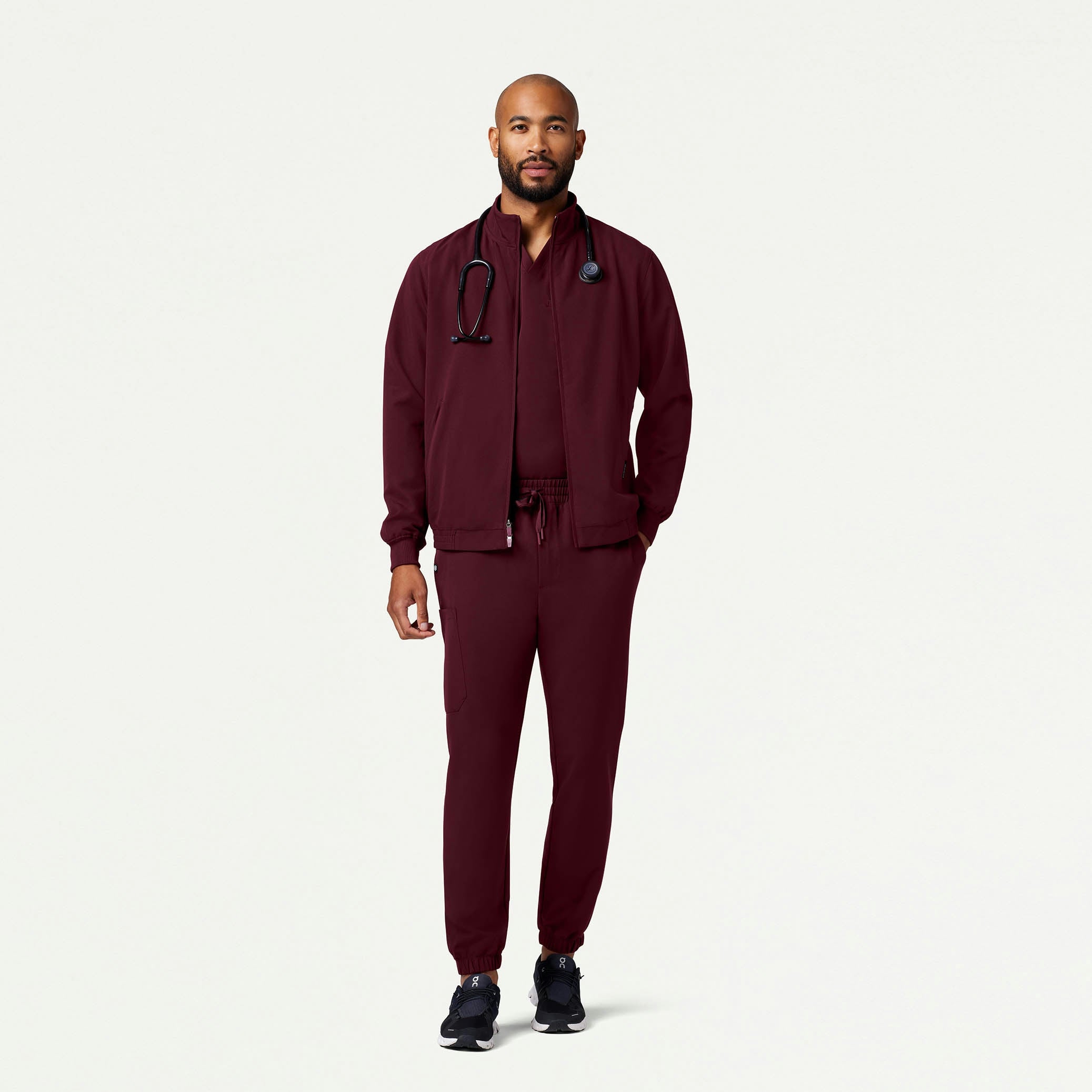 The Ballard Jacket Scrub Set - Burgundy